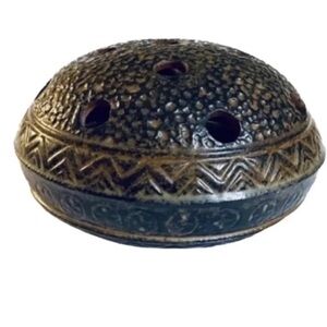 Vintage Farmhouse Pottery Flower Frog 5.5” x 2.5”. Made in Japan.